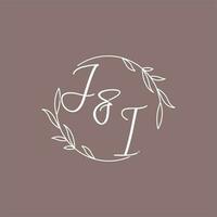 ji mariage initiales monogramme logo des idées vecteur