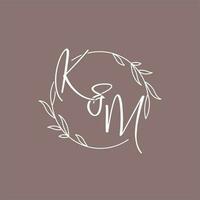 km mariage initiales monogramme logo des idées vecteur