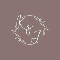 kj mariage initiales monogramme logo des idées vecteur