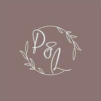 PL mariage initiales monogramme logo des idées vecteur