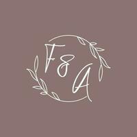 FA mariage initiales monogramme logo des idées vecteur