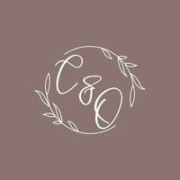 co mariage initiales monogramme logo des idées vecteur