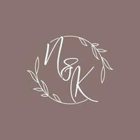 nk mariage initiales monogramme logo des idées vecteur