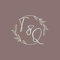 tq mariage initiales monogramme logo des idées vecteur