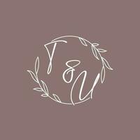 tu mariage initiales monogramme logo des idées vecteur