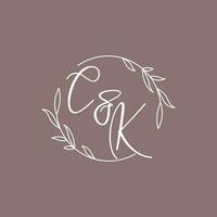 ck mariage initiales monogramme logo des idées vecteur