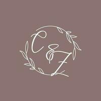 cz mariage initiales monogramme logo des idées vecteur