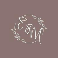 em mariage initiales monogramme logo des idées vecteur