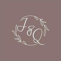 jq mariage initiales monogramme logo des idées vecteur