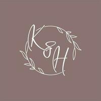 kh mariage initiales monogramme logo des idées vecteur