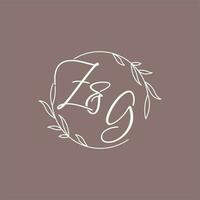 zg mariage initiales monogramme logo des idées vecteur