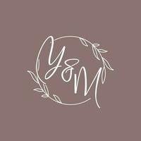 ym mariage initiales monogramme logo des idées vecteur