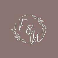 fw mariage initiales monogramme logo des idées vecteur