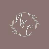 NC mariage initiales monogramme logo des idées vecteur