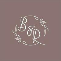 br mariage initiales monogramme logo des idées vecteur