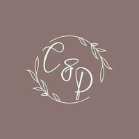 cp mariage initiales monogramme logo des idées vecteur