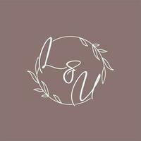 lu mariage initiales monogramme logo des idées vecteur