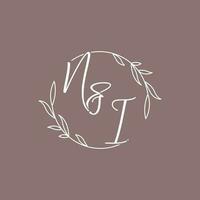 ni mariage initiales monogramme logo des idées vecteur