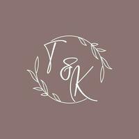 tk mariage initiales monogramme logo des idées vecteur