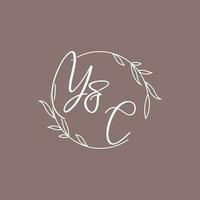 yc mariage initiales monogramme logo des idées vecteur