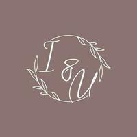 iu mariage initiales monogramme logo des idées vecteur