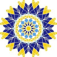 mandala dans le style azulejo, ornement circulaire portugais. vecteur