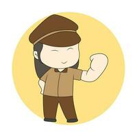 chibi fille scout pour logo vecteur