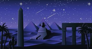 Sphinx et pyramide célèbre monument de l'Égypte vecteur