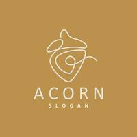 acron logo, prime conception Facile ancien rétro style, vecteur chêne des noisettes glands, icône symbole illustration modèle