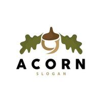 acron logo, prime conception Facile ancien rétro style, vecteur chêne des noisettes glands, icône symbole illustration modèle