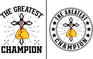 le le plus grand champion T-shirt conception, Christian T-shirt conception, boxe T-shirt conception vecteur