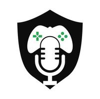 manette de jeu et Podcast logo conception modèle. vecteur