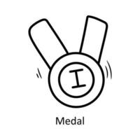 médaille vecteur contour icône conception illustration. olympique symbole sur blanc Contexte eps dix fichier