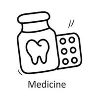 médicament vecteur contour icône conception illustration. dentiste symbole sur blanc Contexte eps dix fichier