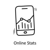 en ligne Statistiques vecteur contour icône conception illustration. affaires symbole sur blanc Contexte eps dix fichier