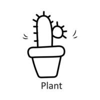 plante vecteur contour icône conception illustration. Ménage symbole sur blanc Contexte eps dix fichier