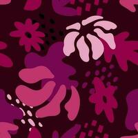 abstrait fleurs main tiré sans couture modèle. vif magenta géométrique imprimer, en tissu conception. moderne branché vecteur illustration