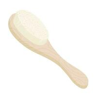 éco en bois brosse isolé à blanc Contexte. zéro déchets et recycler article. corps se soucier accessoire de Naturel matériel. vecteur