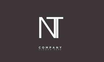 nt alphabet lettres initiales monogramme logo tn, n et t vecteur