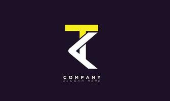 tk alphabet lettres initiales monogramme logo kt, t et k vecteur