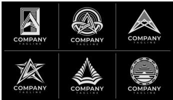 luxe abstrait lettre une logo conception ensemble. élégance affaires initiale une logo marque. vecteur