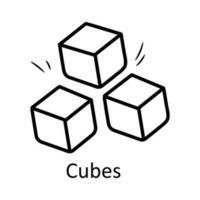 cubes vecteur contour icône conception illustration. jouets symbole sur blanc Contexte eps dix fichier