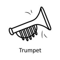 trompette vecteur contour icône conception illustration. jouets symbole sur blanc Contexte eps dix fichier