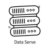 Les données serveur vecteur contour icône conception illustration. Sécurité symbole sur blanc Contexte eps dix fichier