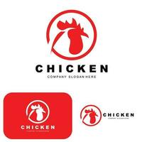 logo de poulet, vecteur d'animaux de ferme, conception pour élevage de poulets, restaurant de poulet frit, café