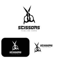 les ciseaux logo, Coupe outils vecteur, salon de coiffure le rasoir les ciseaux Facile conception, illustration modèle icône vecteur