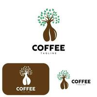 café logo, café arbre conception, café boisson vecteur, icône marque illustration symbole vecteur