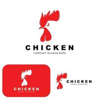 logo de poulet, vecteur d'animaux de ferme, conception pour élevage de poulets, restaurant de poulet frit, café