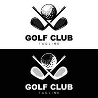 logo de balle de golf, golf de bâton de vecteur. jeu de sports de plein air, conception de discipline, modèle d'icône vecteur