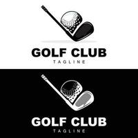 logo de balle de golf, golf de bâton de vecteur. jeu de sports de plein air, conception de discipline, modèle d'icône vecteur